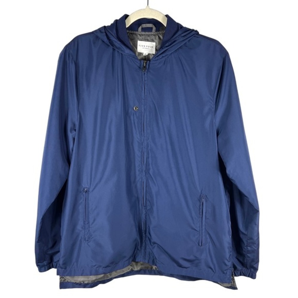 Five Four Slater Hooded Windbreaker Jacket‎ Medium Navy Blue Gorpcore Outdoors